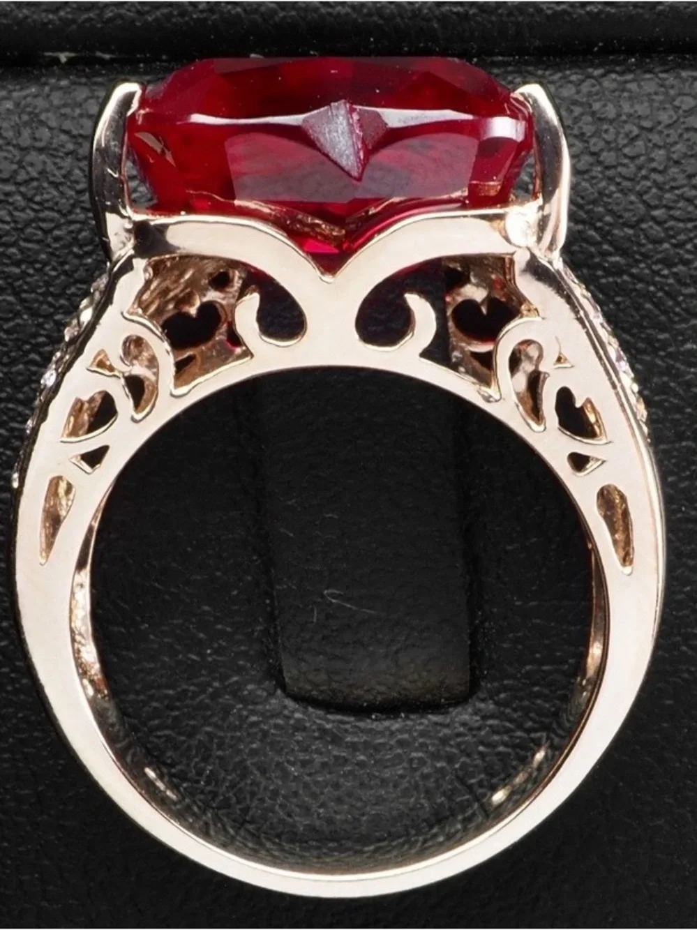 Ruby Heart Pink Sapphire Rose Gold on Silver Ring 7.54ct